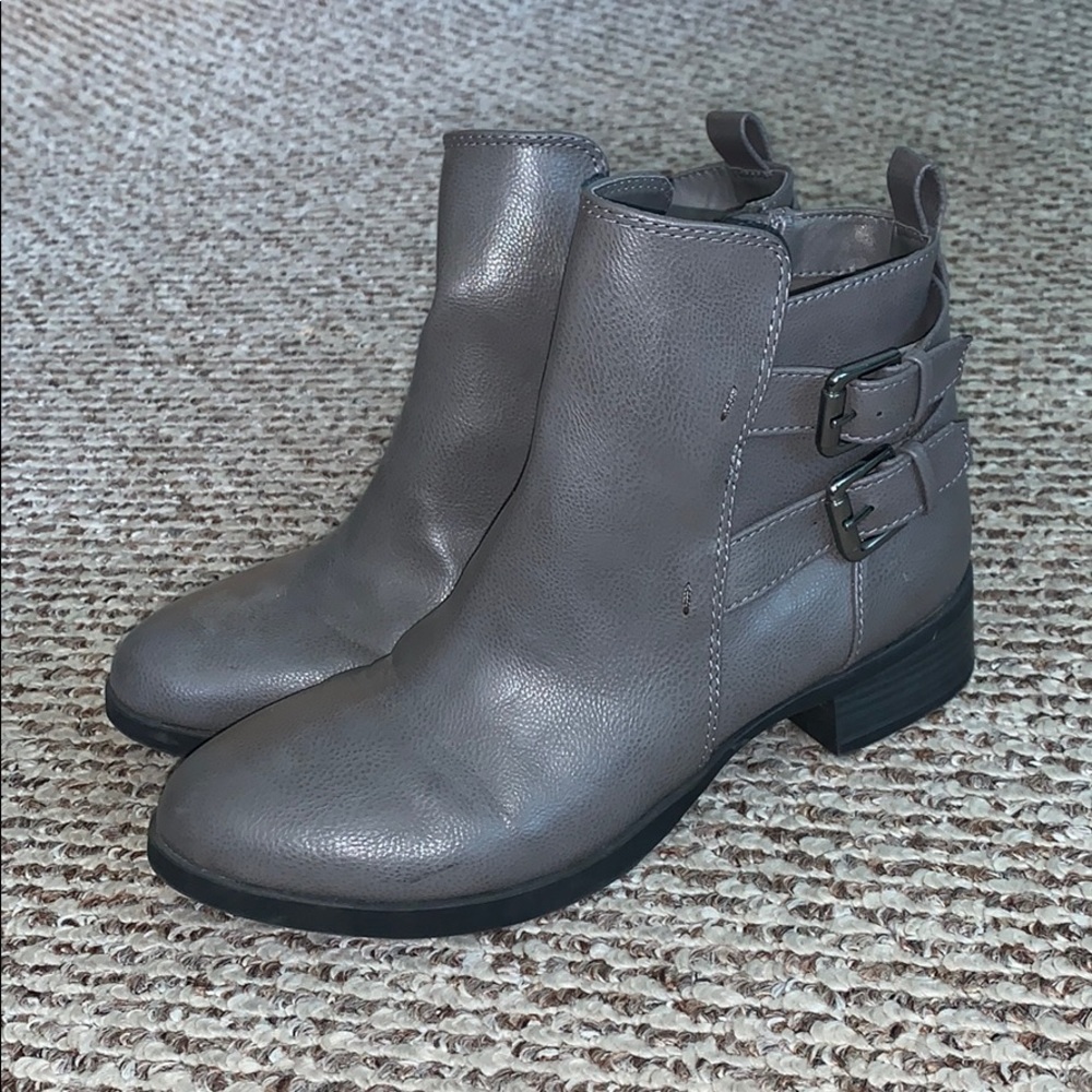 Grey ankle booties